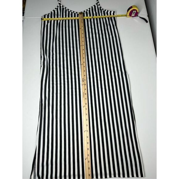 Prettylittlething Black Stripe Jersey Split Cami Midi Dress size 10 - Picture 13 of 15